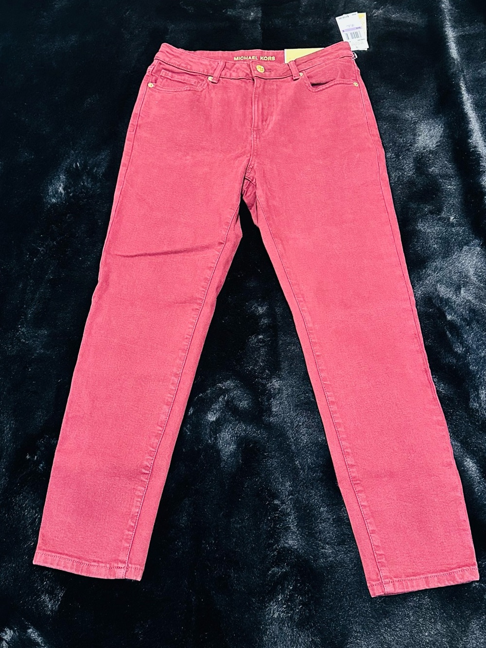 Michael Kors Selma Skinny Ankle Jeans Burgundy Size 6